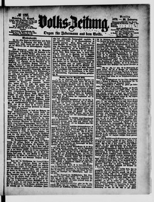 Volks-Zeitung vom 11.08.1872