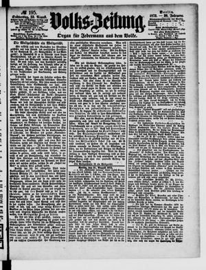 Volks-Zeitung vom 22.08.1872