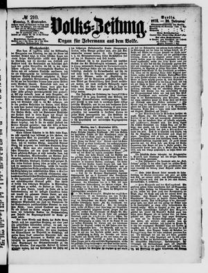 Volks-Zeitung vom 08.09.1872