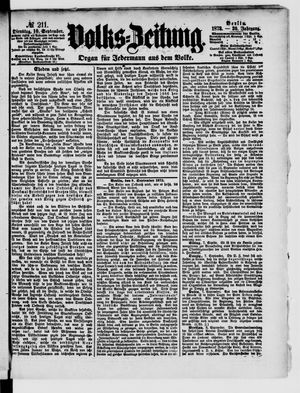 Volks-Zeitung vom 10.09.1872