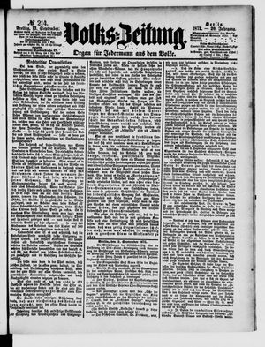 Volks-Zeitung on Sep 13, 1872