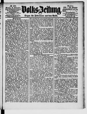 Volks-Zeitung vom 15.09.1872