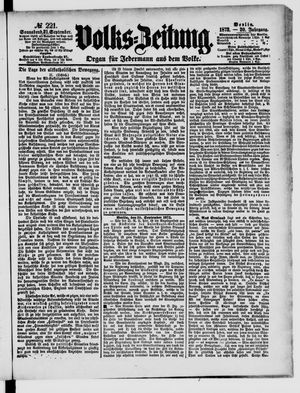 Volks-Zeitung vom 21.09.1872