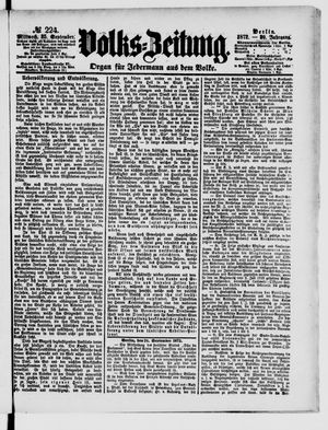 Volks-Zeitung vom 25.09.1872
