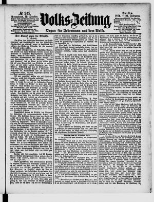 Volks-Zeitung vom 19.10.1872