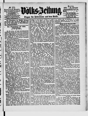 Volks-Zeitung vom 21.11.1872