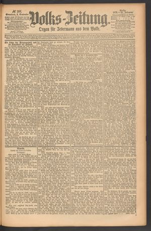 Volks-Zeitung vom 06.09.1873