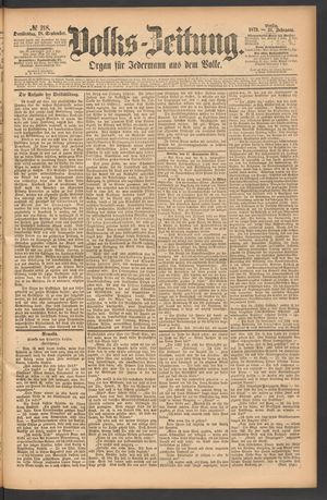 Volks-Zeitung on Sep 18, 1873