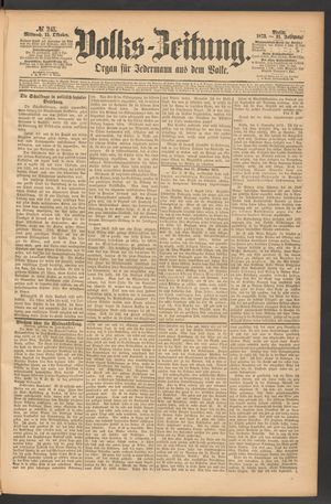 Volks-Zeitung vom 15.10.1873