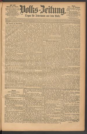 Volks-Zeitung vom 22.10.1873