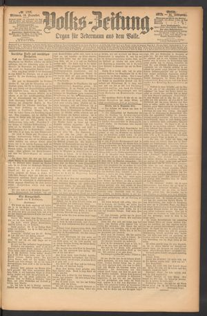 Volks-Zeitung vom 10.12.1873