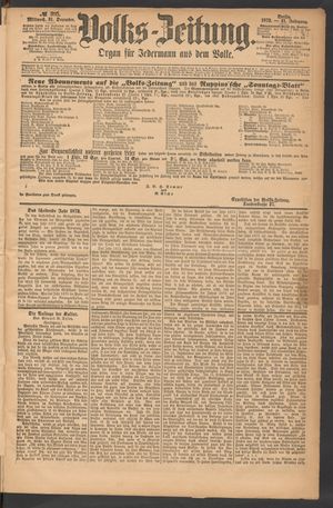 Volks-Zeitung vom 31.12.1873