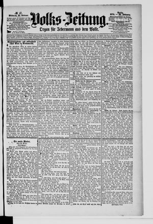 Volks-Zeitung vom 25.02.1874