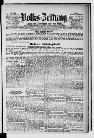 Volks-Zeitung vom 19.12.1874