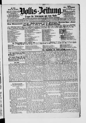 Volks-Zeitung vom 25.12.1874
