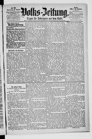 Volks-Zeitung vom 27.01.1876