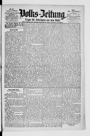 Volks-Zeitung vom 13.02.1876