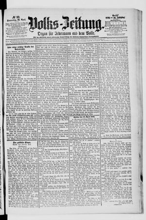 Volks-Zeitung vom 20.04.1876