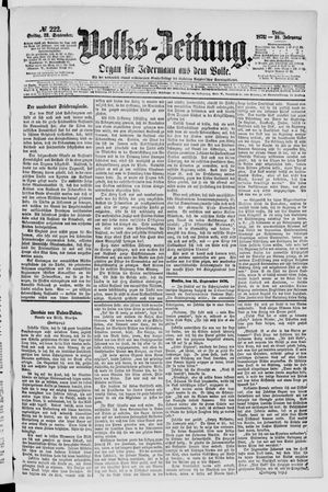 Volks-Zeitung vom 22.09.1876