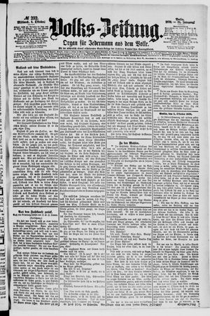 Volks-Zeitung vom 04.10.1876
