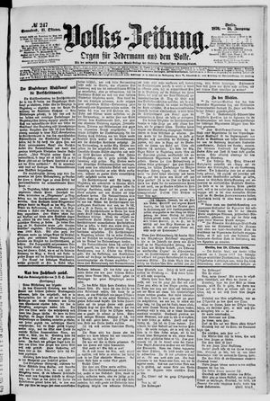 Volks-Zeitung vom 21.10.1876