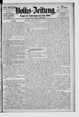 Volks-Zeitung on Nov 22, 1877