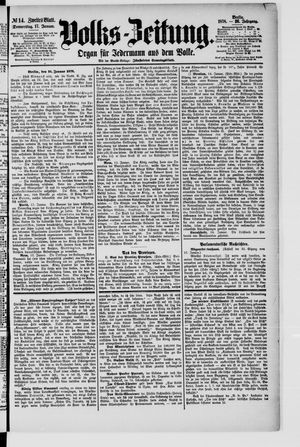 Volks-Zeitung vom 17.01.1878