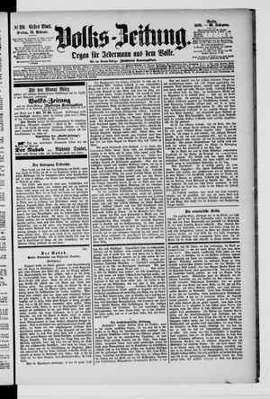 Volks-Zeitung on Feb 15, 1878