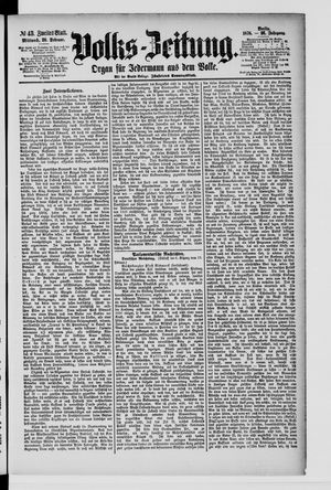 Volks-Zeitung vom 20.02.1878