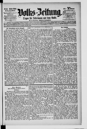 Volks-Zeitung vom 22.02.1878