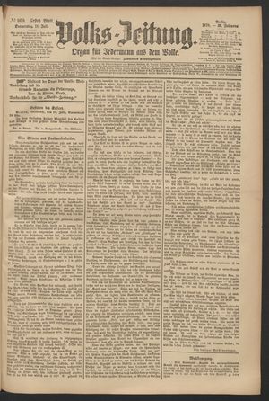 Volks-Zeitung vom 11.07.1878