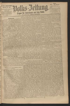 Volks-Zeitung vom 24.07.1878