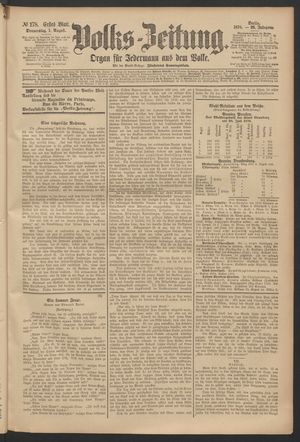 Volks-Zeitung on Aug 1, 1878