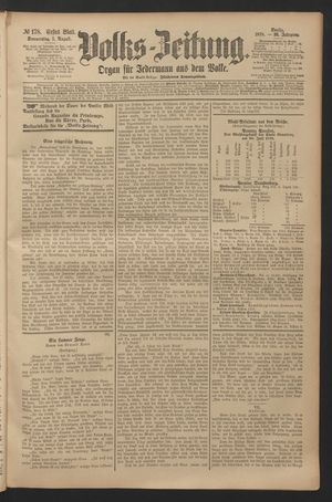 Volks-Zeitung on Aug 1, 1878