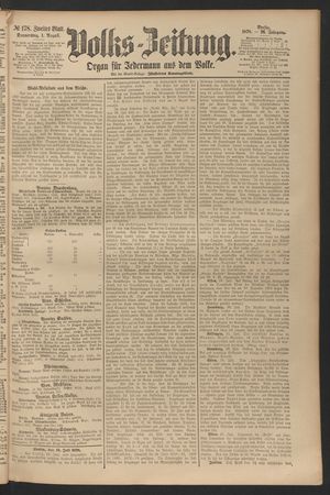 Volks-Zeitung on Aug 1, 1878