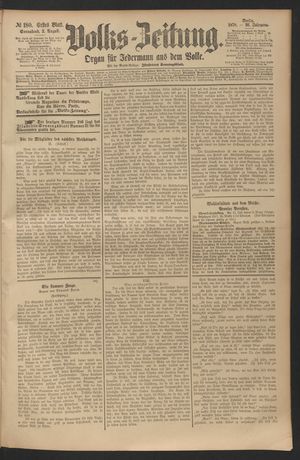 Volks-Zeitung vom 03.08.1878