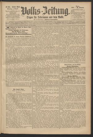 Volks-Zeitung on Aug 4, 1878