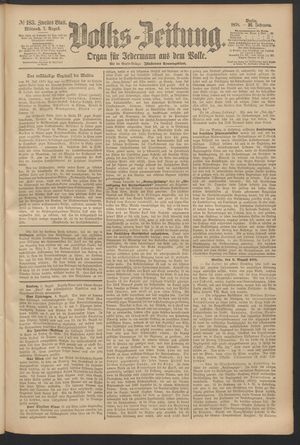 Volks-Zeitung on Aug 7, 1878