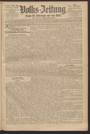 Volks-Zeitung on Aug 8, 1878