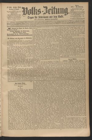 Volks-Zeitung on Aug 9, 1878
