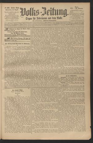 Volks-Zeitung vom 10.08.1878