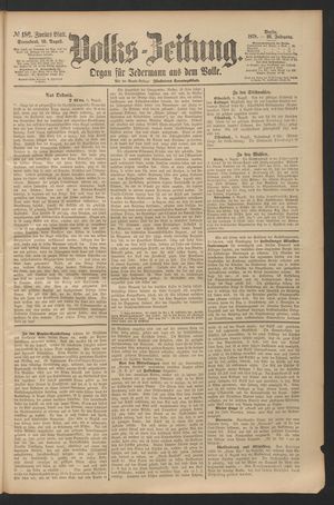 Volks-Zeitung vom 10.08.1878