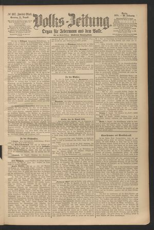 Volks-Zeitung vom 11.08.1878
