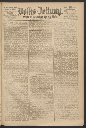 Volks-Zeitung vom 14.08.1878