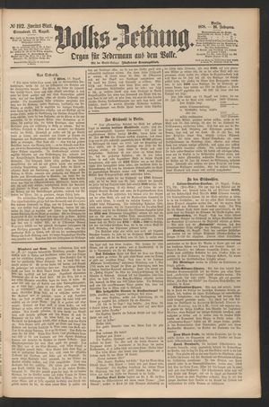 Volks-Zeitung on Aug 17, 1878