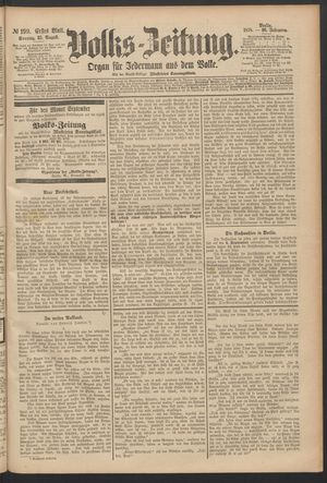 Volks-Zeitung on Aug 25, 1878