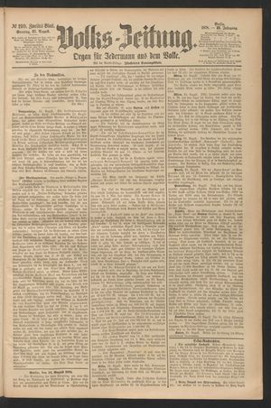 Volks-Zeitung on Aug 25, 1878