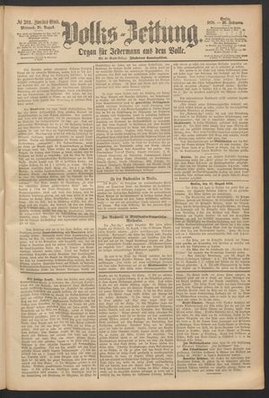 Volks-Zeitung vom 28.08.1878