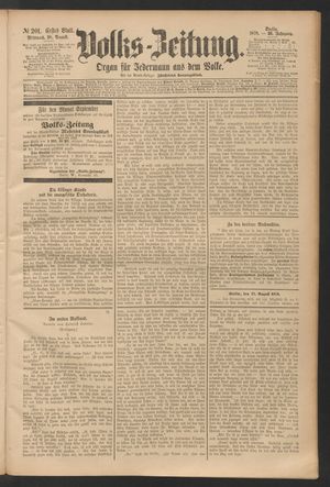 Volks-Zeitung vom 28.08.1878