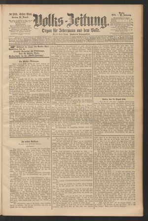 Volks-Zeitung vom 30.08.1878